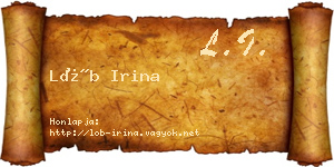 Löb Irina névjegykártya